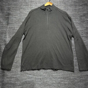 Hugo Boss Sweatshirt Men's Size XL Gray Green 1/4 Zip Pullover Long Sleeve